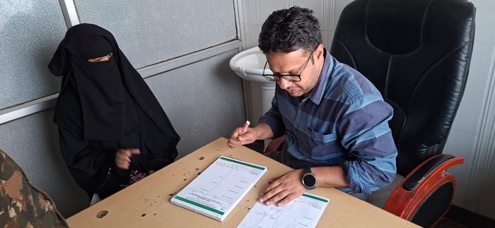 Dr. Shiteez Agrawal with patient